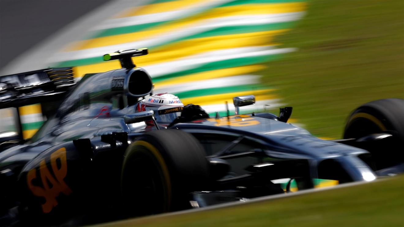 Kevin Magnussen (DEN) McLaren MP4-29. Formula One World Championship, Rd18, Brazilian Grand Prix, Practice, Sao Paulo, Brazil, Friday, 7 November 2014