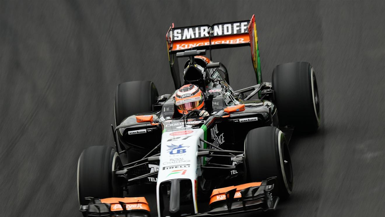 Nico Hulkenberg (GER) Force India VJM07. Formula One World Championship, Rd18, Brazilian Grand Prix, Qualifying, Sao Paulo, Brazil, Saturday, 8 November 2014