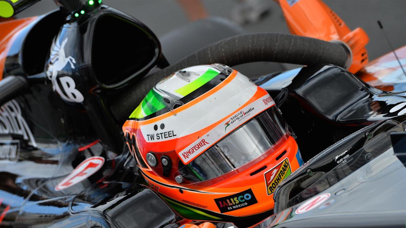 Sergio Perez (MEX) Force India VJM07 on the grid, Formula One World Championship, Rd1, Australian Grand Prix, Race, Albert Park, Melbourne, Australia, Sunday, 16 March 2014
