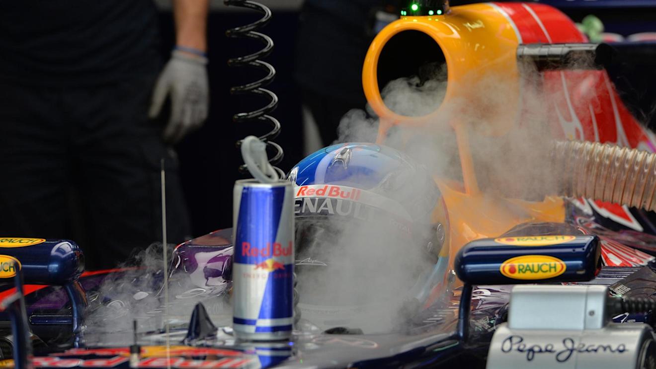 Sebastian Vettel (GER) Red Bull Racing RB10 wih cockpit vapour. Formula One World Championship, Rd2, Malaysian Grand Prix, Practice, Sepang, Malaysia, Friday, 28 March 2014