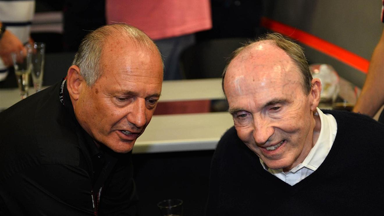 (L to R): Ron Dennis (GBR) McLaren Executive Chairman and Sir Frank Williams (GBR) Williams Team Owner, at the McLaren 50th anniversary reception. Formula One World Championship, Rd12, Italian Grand Prix, Qualifying, Monza, Italy, Saturday, 7 September 2013