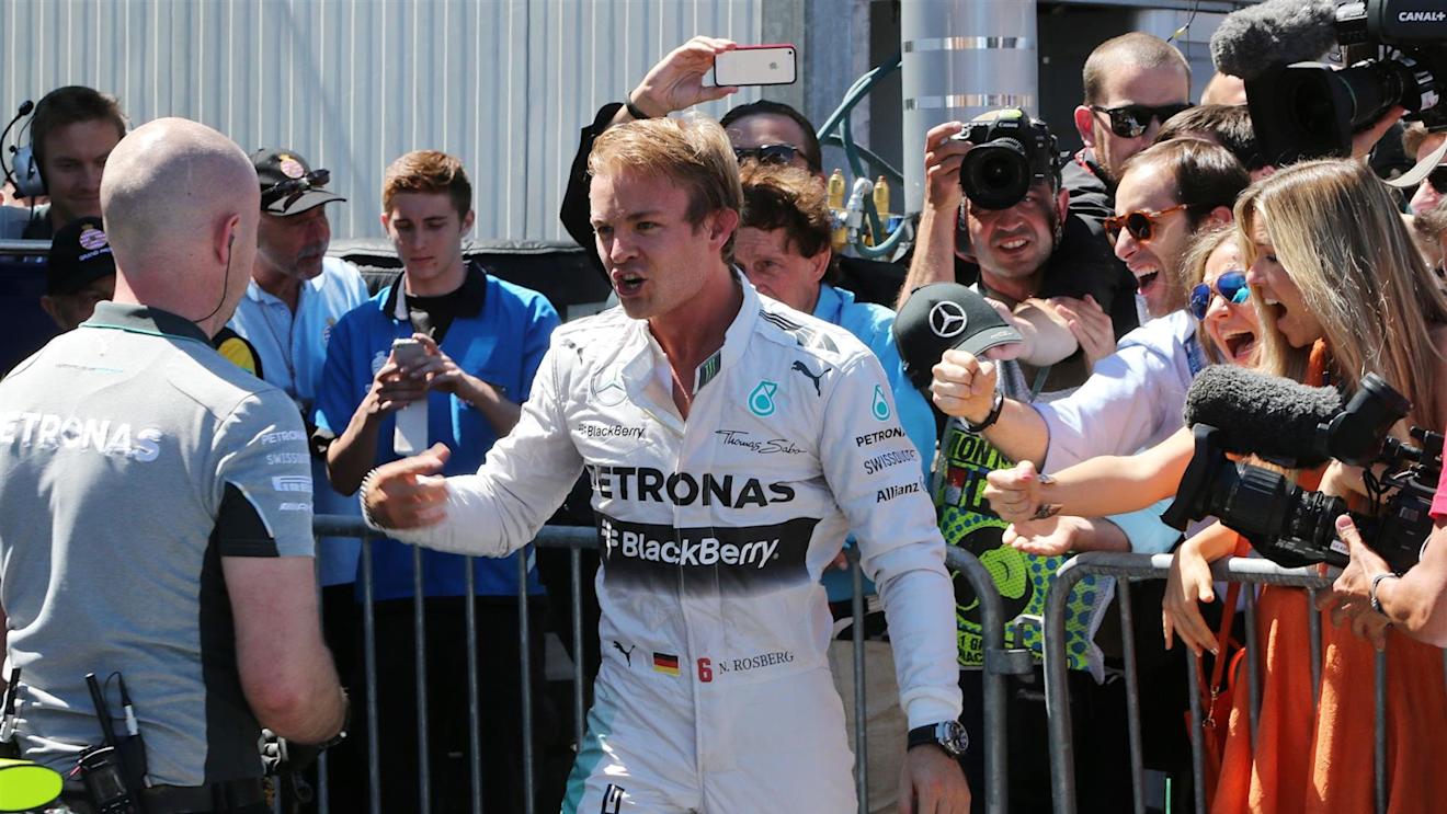 Pole sitter Nico Rosberg (GER) Mercedes AMG F1 celebrates in parc ferme. Formula One World Championship, Rd6, Monaco Grand Prix, Qualifying, Monte-Carlo, Monaco, Saturday, 24 May 2014