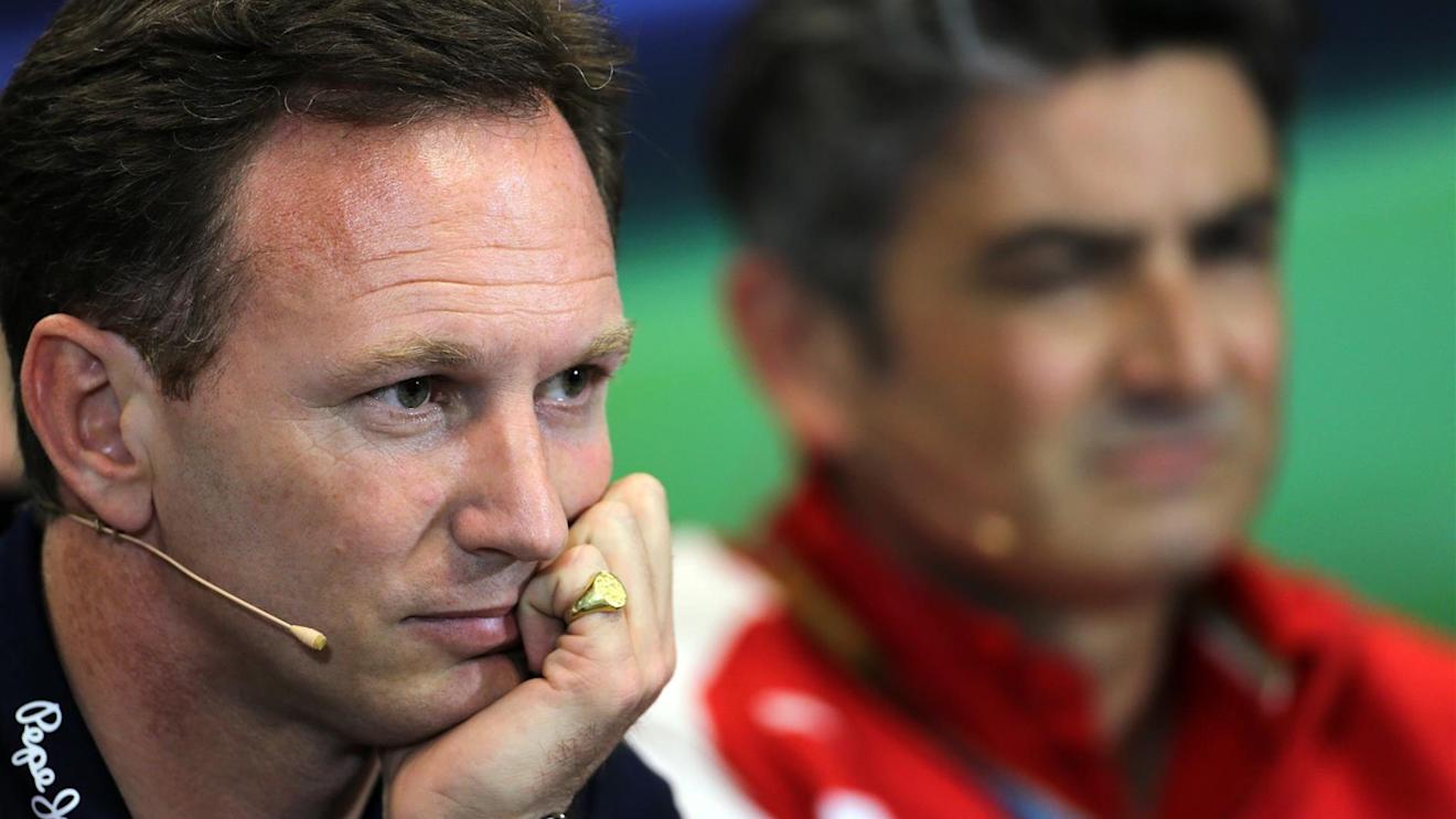 (L to R): Christian Horner (GBR) Red Bull Racing Team Principal and Marco Mattiacci (ITA) Ferrari Team Principal in the team principals Press Conference. Formula One World Championship, Rd6, Monaco Grand Prix, Practice, Monte-Carlo, Monaco, Thursday, 22 May 2014