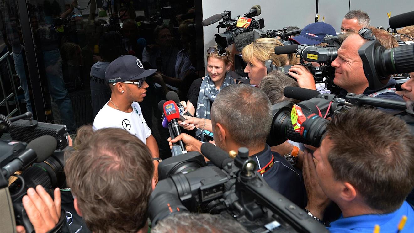 Lewis Hamilton (GBR) Mercedes AMG F1 talks with the media. Formula One World Championship, Rd6, Monaco Grand Prix, Preparations, Monte-Carlo, Monaco, Wednesday, 21 May 2014