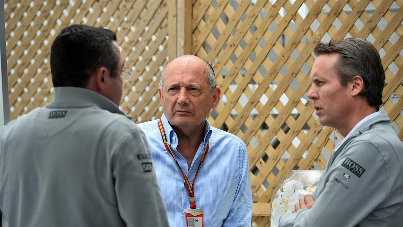 (L to R): Eric Boullier (FRA) McLaren Racing Director, Ron Dennis (GBR) McLaren Executive Chairman and Sam Michael (AUS) McLaren Sporting Director. Formula One World Championship, Rd7, Canadian Grand Prix, Practice, Montreal, Canada, Friday, 6 June 2014
