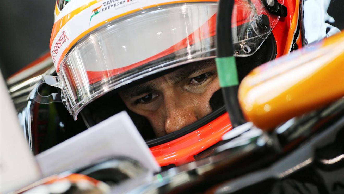 Sergio Perez (MEX) Force India VJM07. Formula One World Championship, Rd3, Bahrain Grand Prix, Practice, Bahrain International Circuit, Sakhir, Bahrain, Friday, 4 April 2014