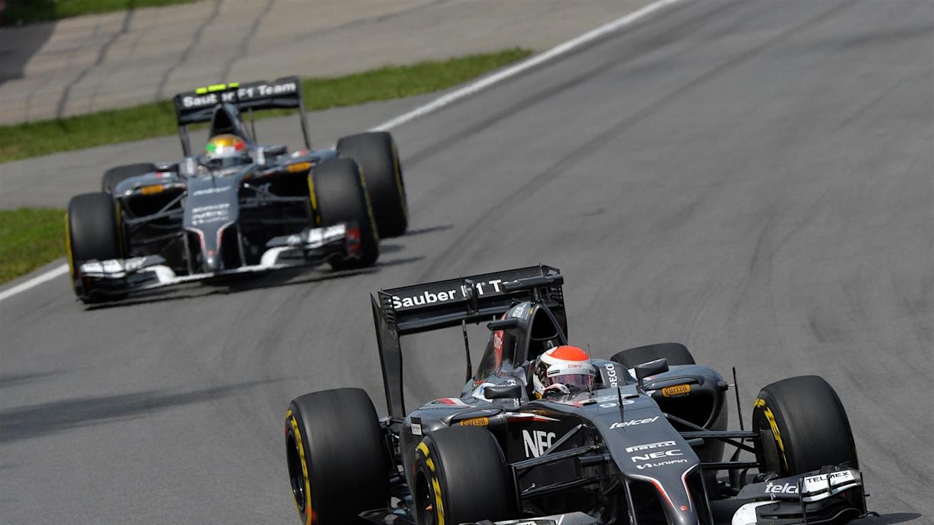 Adrian Sutil (GER) Sauber C33 leads Esteban Gutierrez (MEX) Sauber C33. Formula One World Championship, Rd7, Canadian Grand Prix, Race Day, Montreal, Canada, Sunday, 8 June 2014