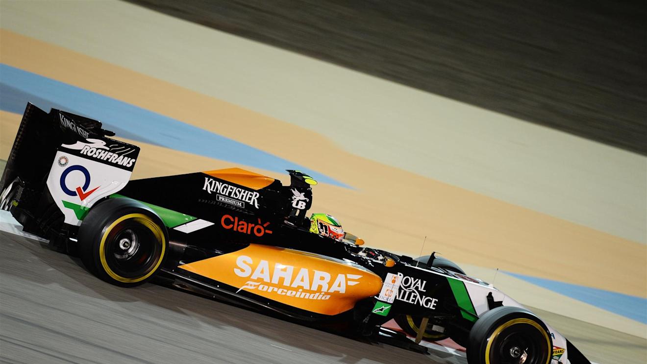 Sergio Perez (MEX) Force India VJM07. Formula One World Championship, Rd3, Bahrain Grand Prix, Practice, Bahrain International Circuit, Sakhir, Bahrain, Friday, 4 April 2014