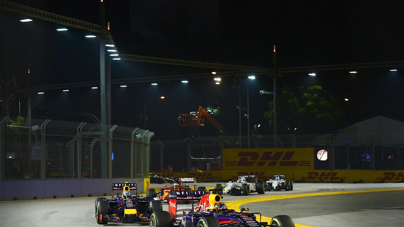 Sebastian Vettel (GER) Red Bull Racing RB10. Formula One World Championship, Rd14, Singapore Grand Prix, Marina Bay Street Circuit, Singapore, Race Day, Sunday, 21 September 2014