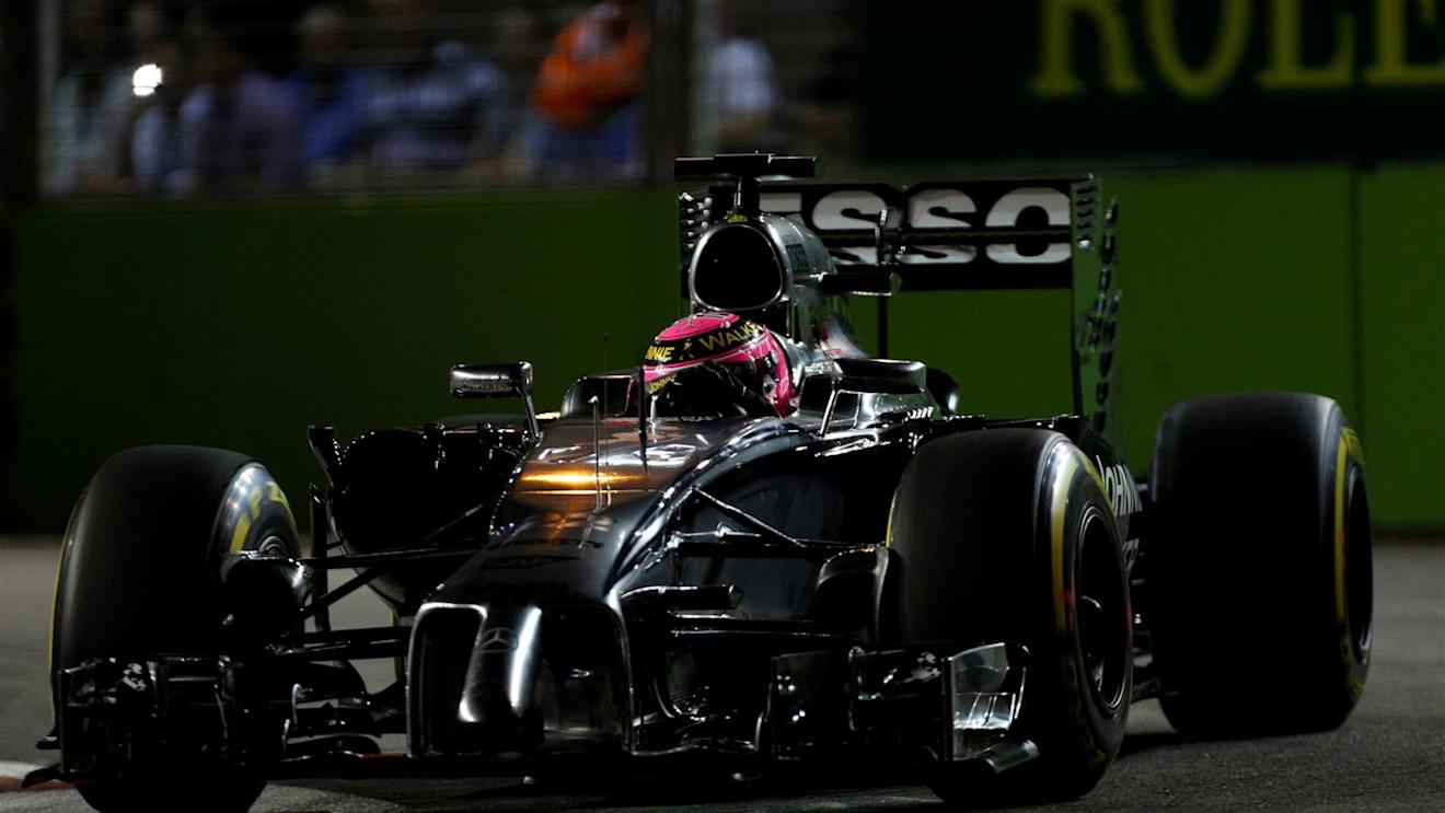 Jenson Button (GBR) McLaren MP4-29. Formula One World Championship, Rd14, Singapore Grand Prix, Marina Bay Street Circuit, Singapore, Practice, Friday, 19 September 2014