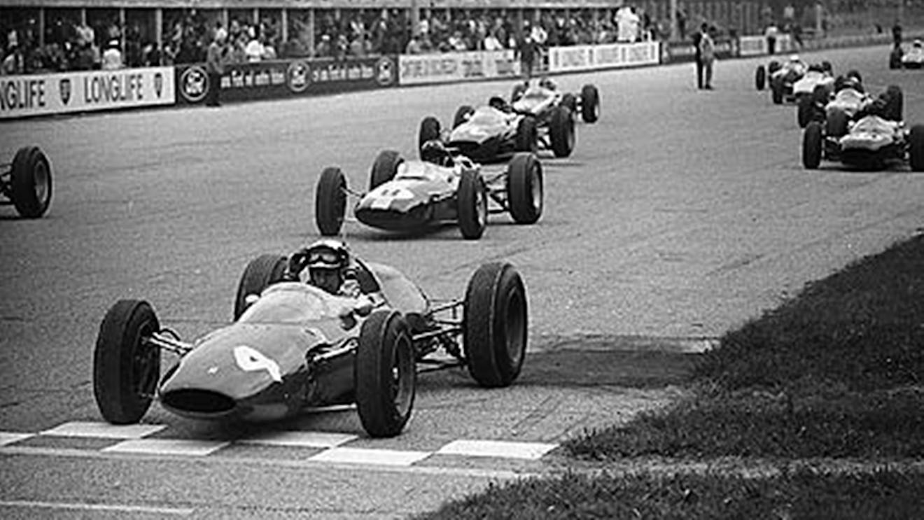 Monza , September 1963: On pole position, John Surtees prepares for the start of the Italian Grand Prix. He would retire his Ferrari on lap 17 with engine problems. © Schlegelmilch © No reproduction without permission.