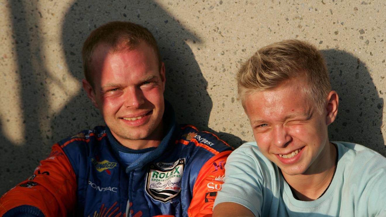 Jan Magnussen (DEN) SunTrust Racing with his son Kevin Magnussen (DEN)
Grand-Am, Rd12, Montreal, Canada, 3 August 2007.