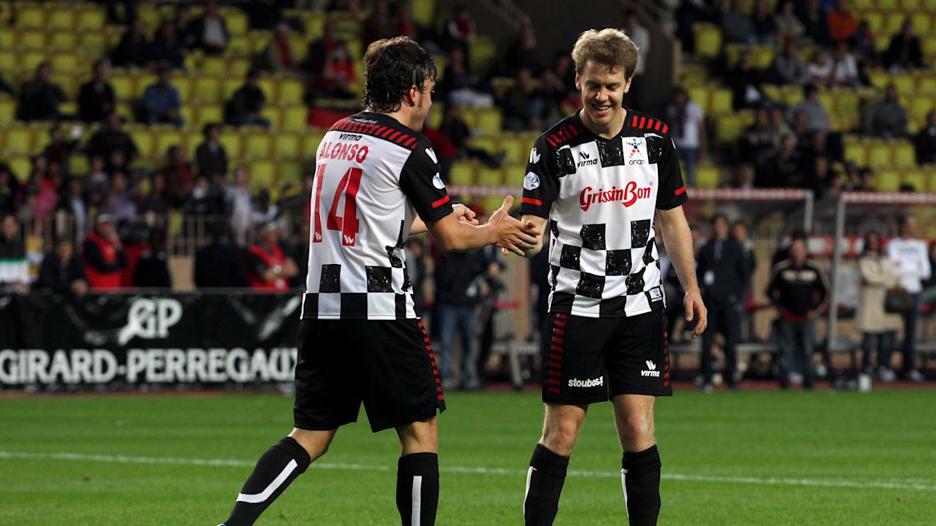 Fernando Alonso (ESP) Ferrari and Sebastian Vettel (GER) Red Bull Racing at the Monaco All Stars Soccer.
Formula One World Championship, Rd 6, Monaco Grand Prix Preparations, Monte-Carlo, Monaco, 10 -11 May 2010.
