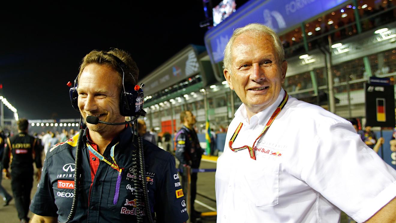 Christian Horner (GBR) Red Bull Racing Team Principal and Dr Helmut Marko (AUT) Red Bull Motorsport Consultant on the grid. Formula One World Championship, Rd14, Singapore Grand Prix, Marina Bay Street Circuit, Singapore, Race Day, Sunday, 21 September 20