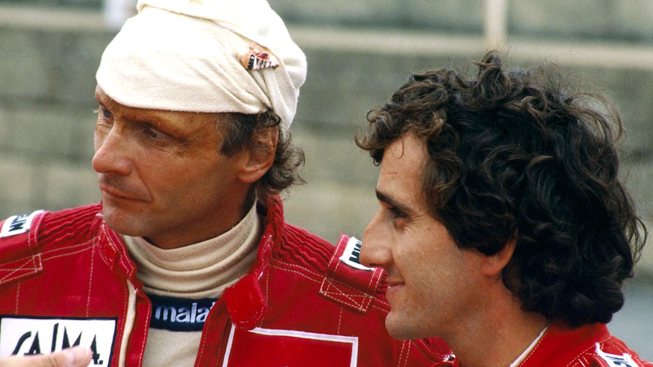 (L to R): Race winner Niki Lauda (AUT) talks with his McLaren team mate Alain Prost (FRA), who retired on lap 38 with a broken gearbox.
British Grand Prix, Rd 10, Brands Hatch, England, 22 July 1984