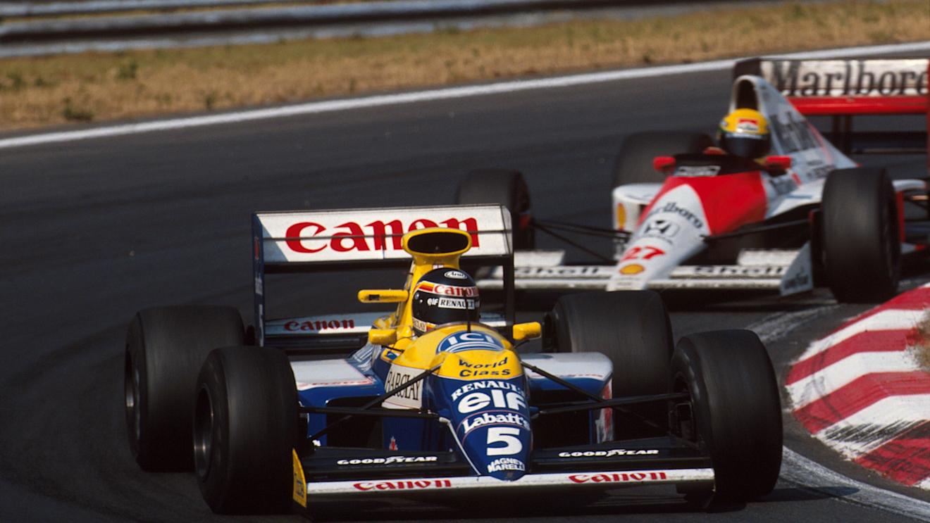 Race winner Thierry Boutsen leads Ayrton Senna. Hungarian GP, Budapest, Hungary, 12 August 1990 © Sutton Motorsport Images