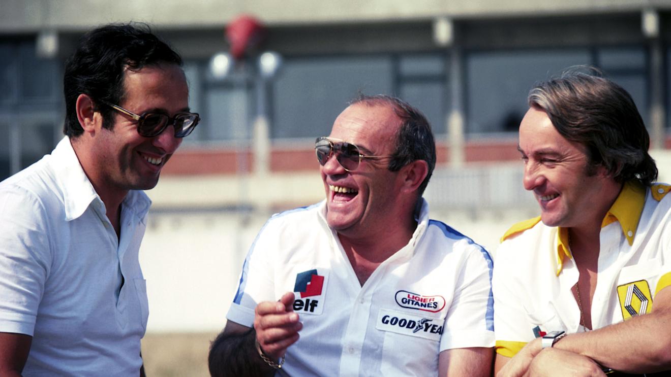 (L to R): Mauro Forghieri (ITA) Ferrari Designer talks with Guy Ligier (FRA) Ligier Team Owner and Gerard Larrousse (FRA) Renault Team Manager.
German Grand Prix, Rd 10, Hockenheim, Germany, 29 July 1979.
 © ©Sutton Motorsport Images