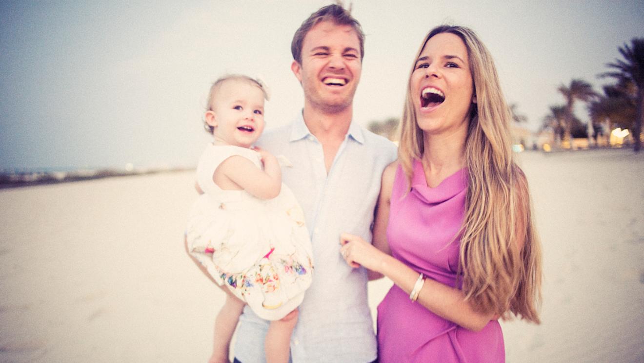 With wife Vivian and daughter Alaia ©  Mercedes-Benz Grand Prix Ltd / Paul Ripke