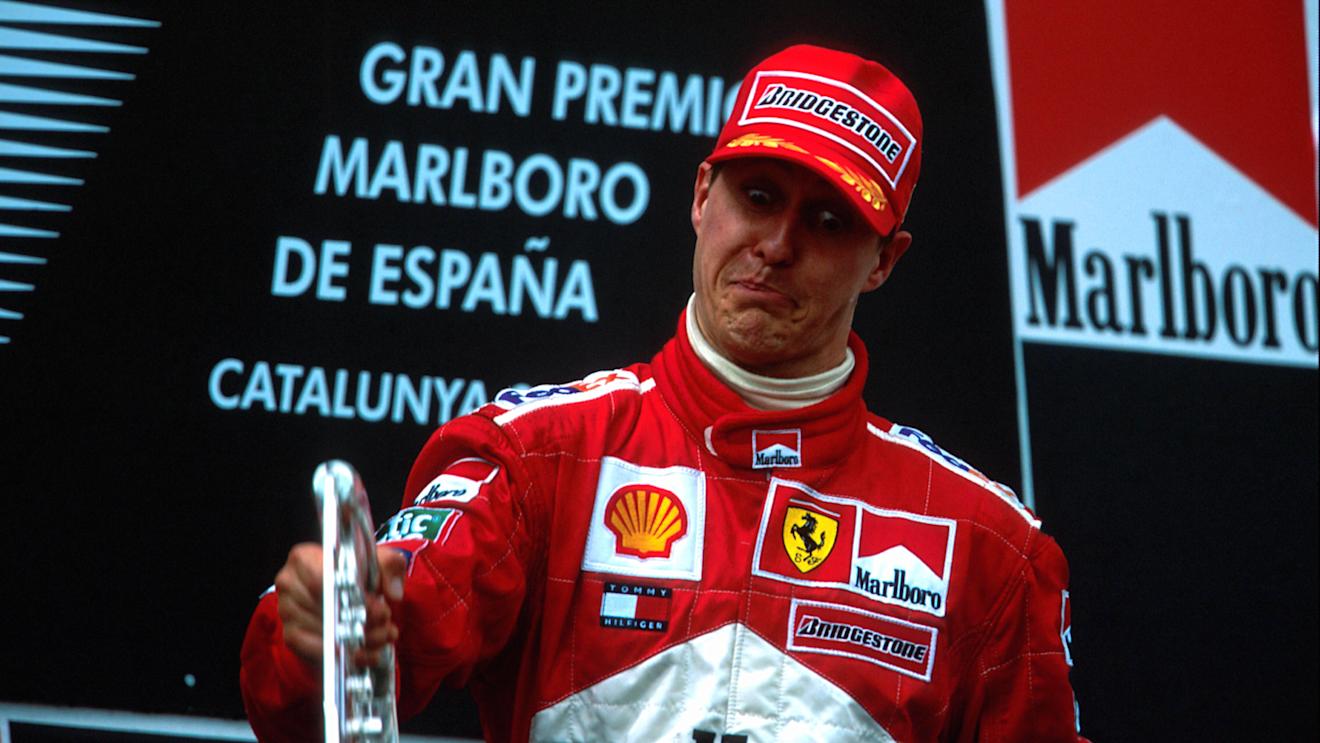 Michael Schumacher said he'd been "bloody lucky" to win in Spain.
Spanish Grand Prix, Barcelona, 29 April 2001.
 © Sutton Motorsport Images