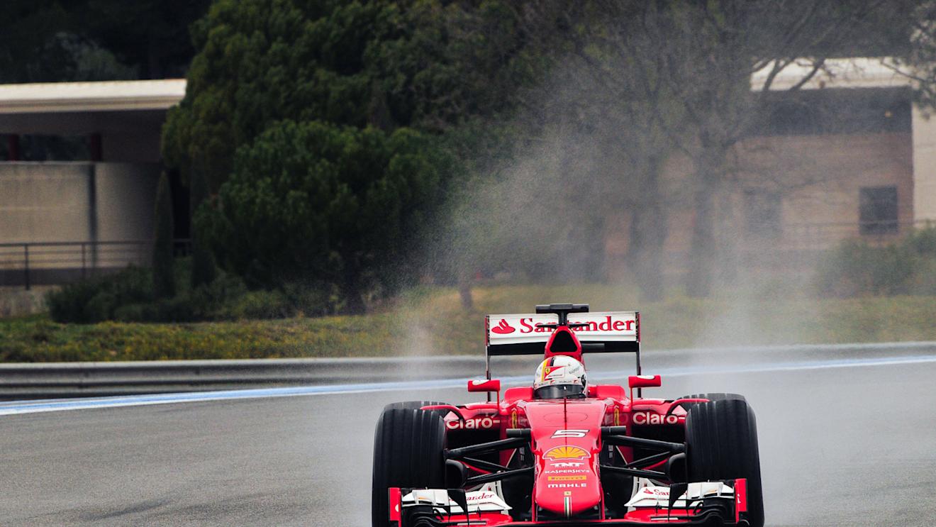 Sebastian Vettel (GER) Ferrari SF15-T at Pirelli Formula One Wet Test, Day Two, Paul Ricard, France, 26 January 2016. © Sutton Motorsport Images