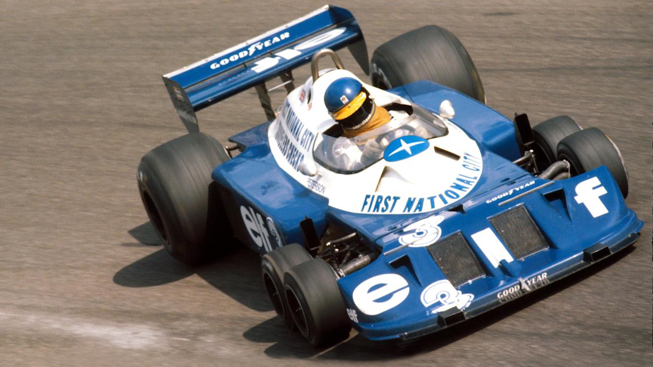 Ronnie Peterson could never get to grips with the handling of the P34, though he always drove with his usual gusto. Here he is giving it his all on his way to sixth at the 1977 Italian Grand Prix. © Sutton Motorsport Images