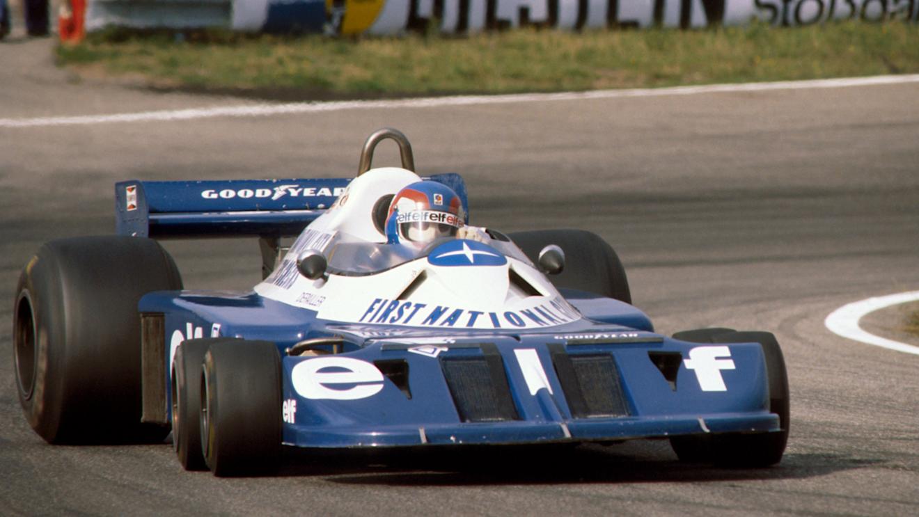 Patrick Depailler pilots the 1977-spec wide-track P34B at the Dutch Grand Prix at Zandvoort, 28 August 1977. © Sutton Motorsport Images