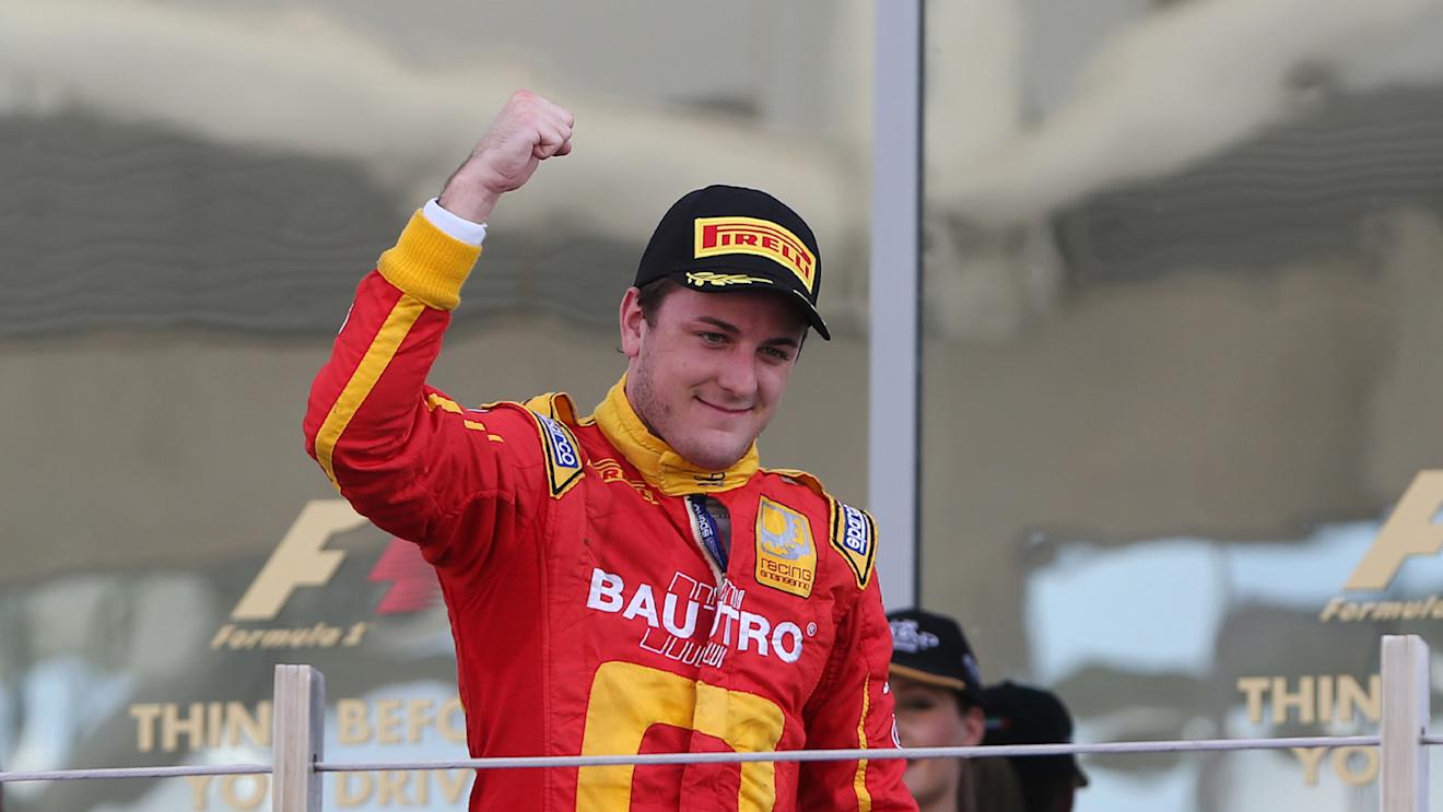 Race 2 third placed driver Fabio Leimer (SUI) Racing Engineering.
GP2 Series, Rd11, Yas Marina Circuit, Abu Dhabi, UAE, 1-3 November 2013. © Sutton Motorsport Images