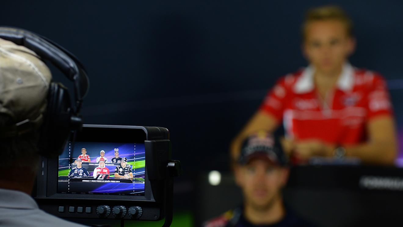 Screen in the [Press Conference.
Formula One World Championship, Rd5, Spanish Grand Prix, Preparations, Barcelona, Spain, Thursday 8 May 2014. © Sutton Motorsport Images