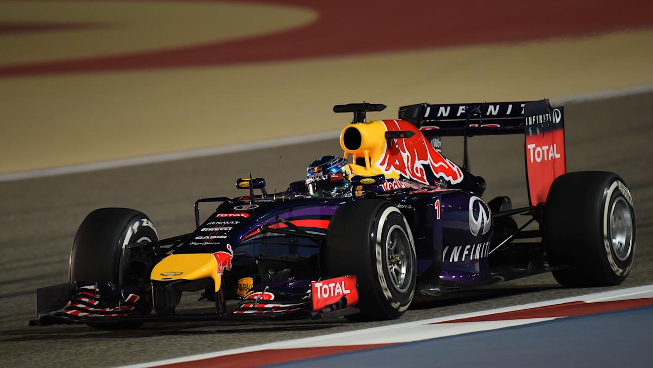 Sebastian Vettel (GER) Red Bull Racing RB10.
Formula One World Championship, Rd3, Bahrain Grand Prix, Practice, Bahrain International Circuit, Sakhir, Bahrain, Friday 4 April 2014.
