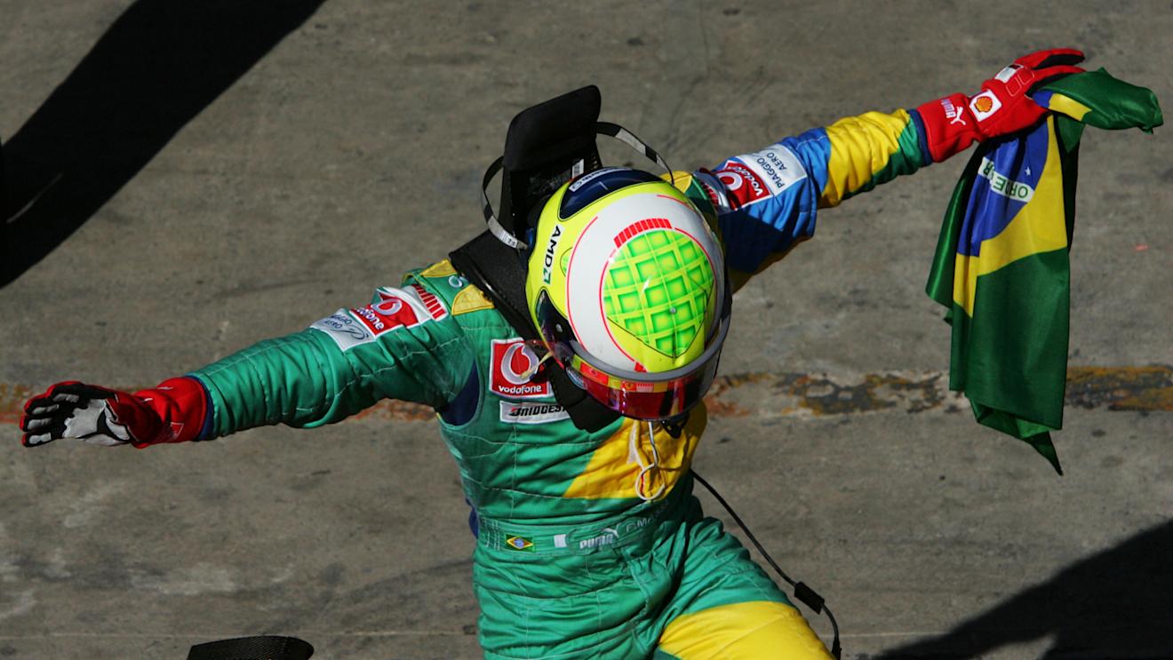 Race winner Felipe Massa (BRA) Ferrari celebrates in parc ferme. Formula One World Championship, Rd 18, Brazilian Grand Prix, Race, Interlagos, Brazil, 22 October 2006 