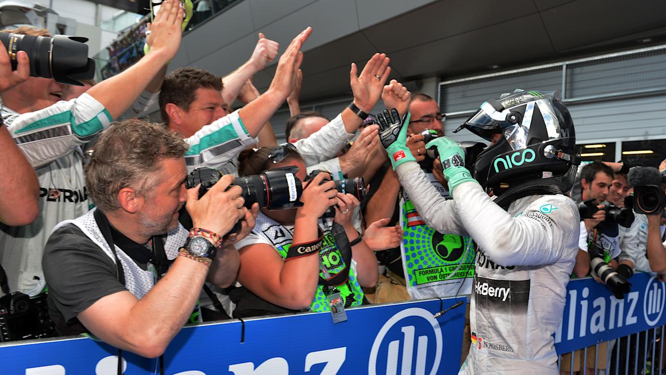Nico Rosberg celebrated victory for Mercedes in Spielberg last year © Sutton Motorsport Images