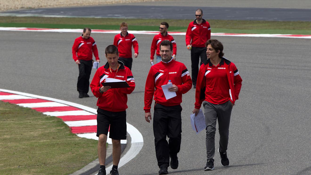 Roberto Merhi (ESP) Marussia walks the track at Formula One World Championship, Rd3, Chinese Grand Prix, Preparations, Shanghai, China, Thursday 9 April 2015. © Sutton Motorsport Images