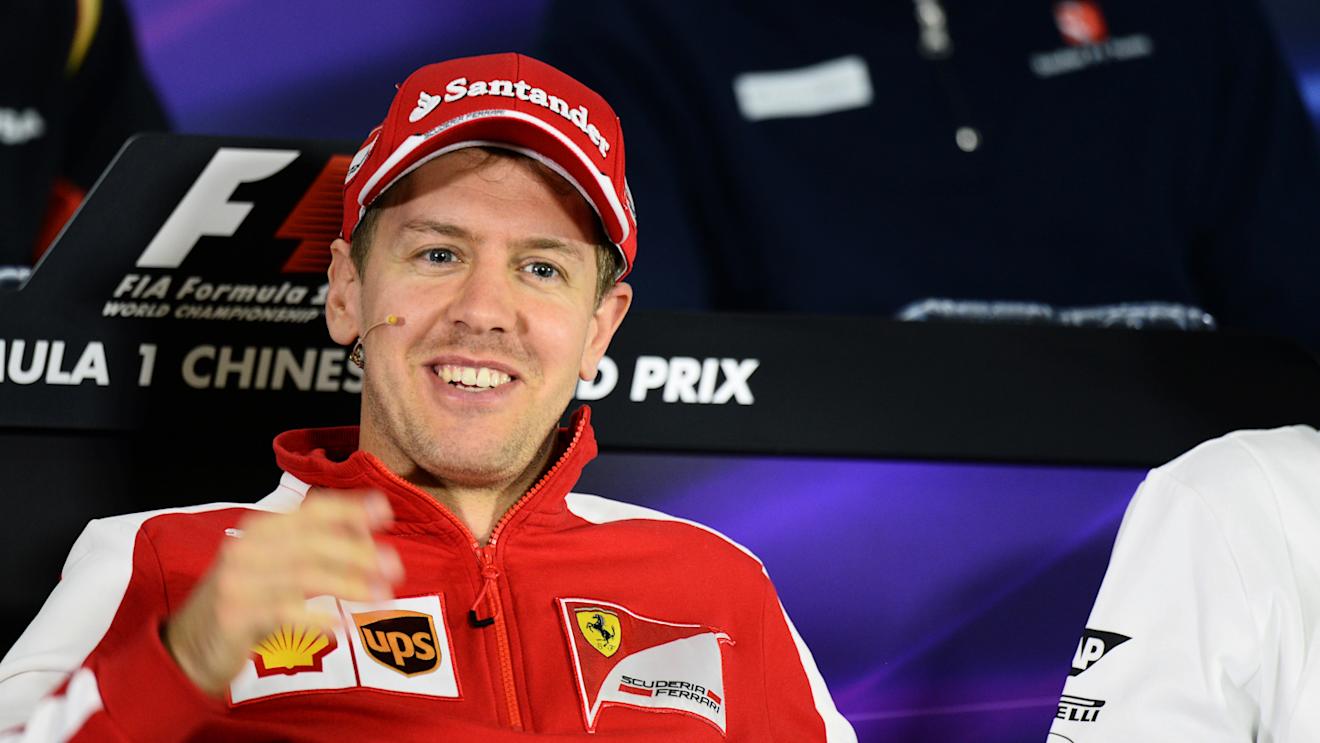Sebastian Vettel (GER) Ferrari in the Press Conference at Formula One World Championship, Rd3, Chinese Grand Prix, Preparations, Shanghai, China, Thursday 9 April 2015. © Sutton Motorsport Images