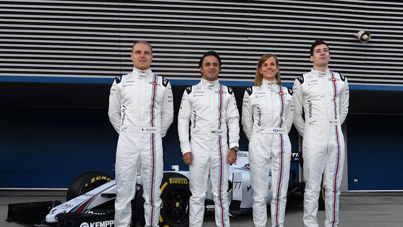 (L to R) Valtteri Bottas, Felipe Massa, Susie Wolff and Alex Lynn at the team's 2015 launch © Sutton Motorsport Images
