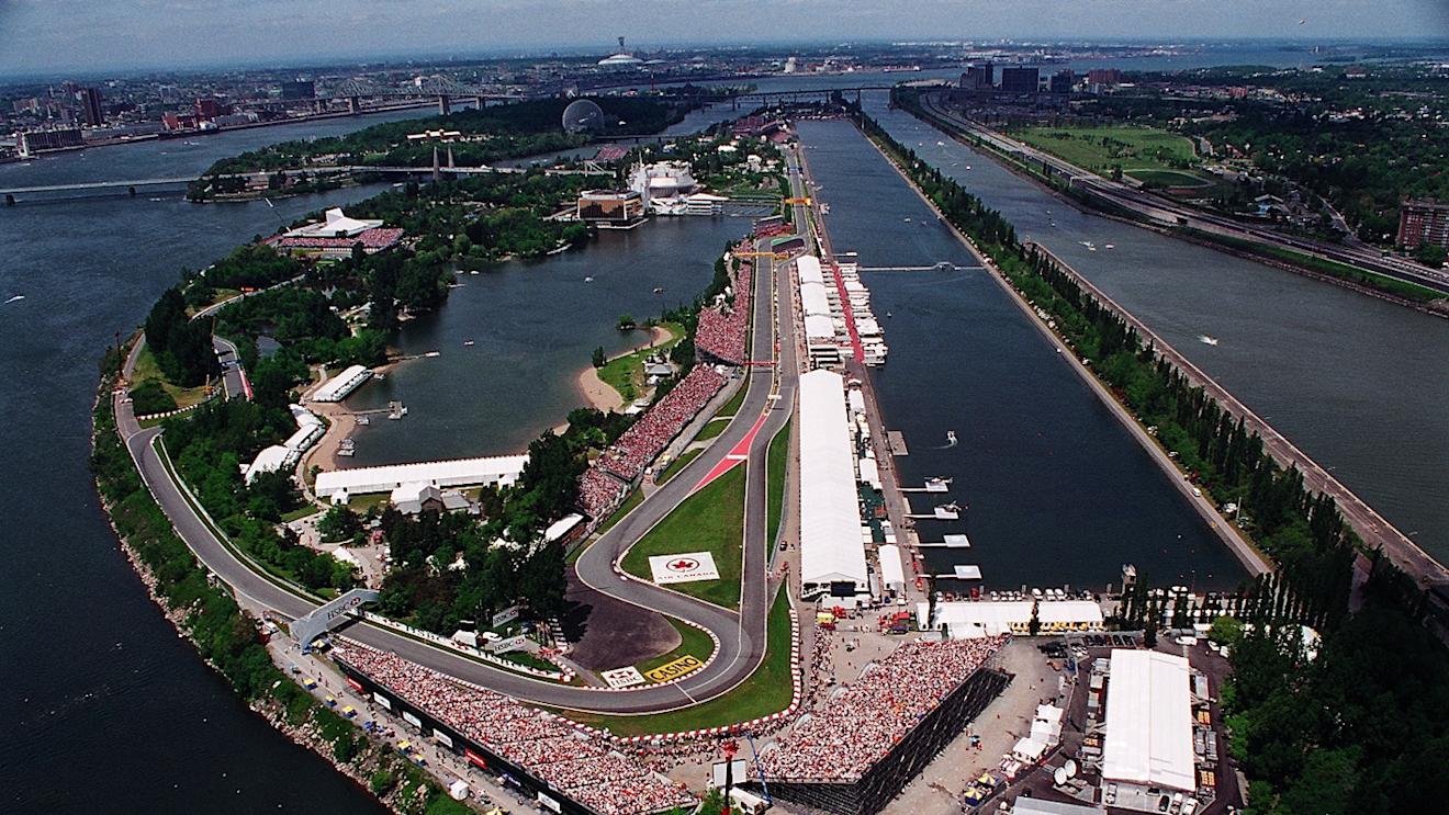 Aerial view over the Circuit Gilles Villeneuve, situated on a man-made island in the centre of the St. Lawrence River in Montreal.
Montreal, Canada, 2002.
DIGITAL IMAGE ©  Sutton Motorsport Images