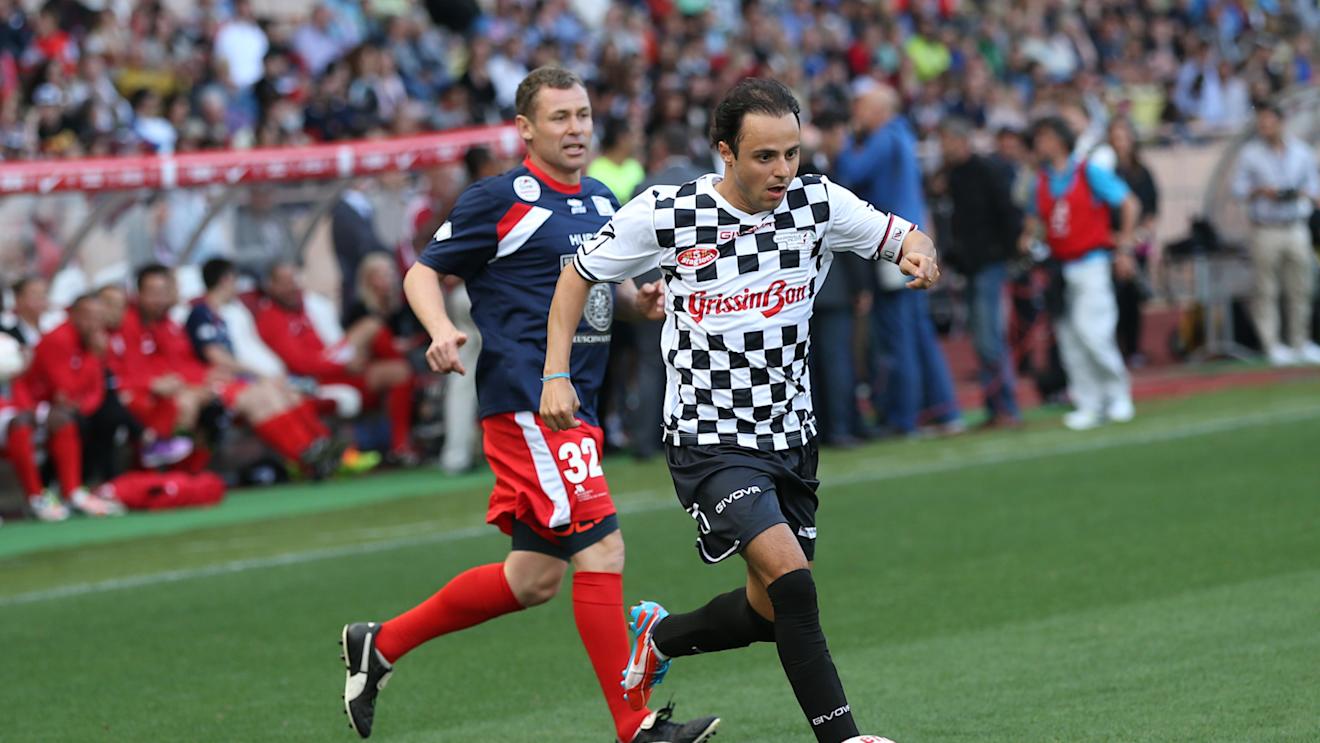 Tom Kristensen (DEN) and Felipe Massa (BRA) Williams at World Stars Football Match, Stade Luis II, Monaco, Tuesday 19 May 2015. © Sutton Motorsport Images