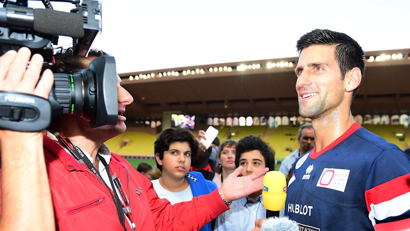 Novak Djokovic (SER) at World Stars Football Match, Stade Luis II, Monaco, Tuesday 19 May 2015 © Sutton Motorsport Images