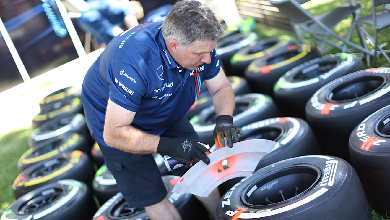 Williams mechanic preparing Pirelli tyres at Formula One World Championship, Rd1, Australian Grand Prix, Preparations, Albert Park, Melbourne, Australia, Wednesday 11  March 2015. © Sutton Motorsport Images
