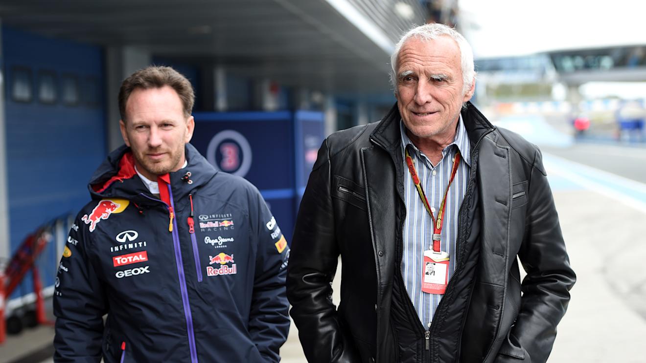 (L to R): Christian Horner (GBR) Red Bull Racing Team Principal and Dietrich Mateschitz (AUT) CEO and Founder of Red Bull at Formula One Testing, Day Three, Jerez, Spain, 3 February 2015