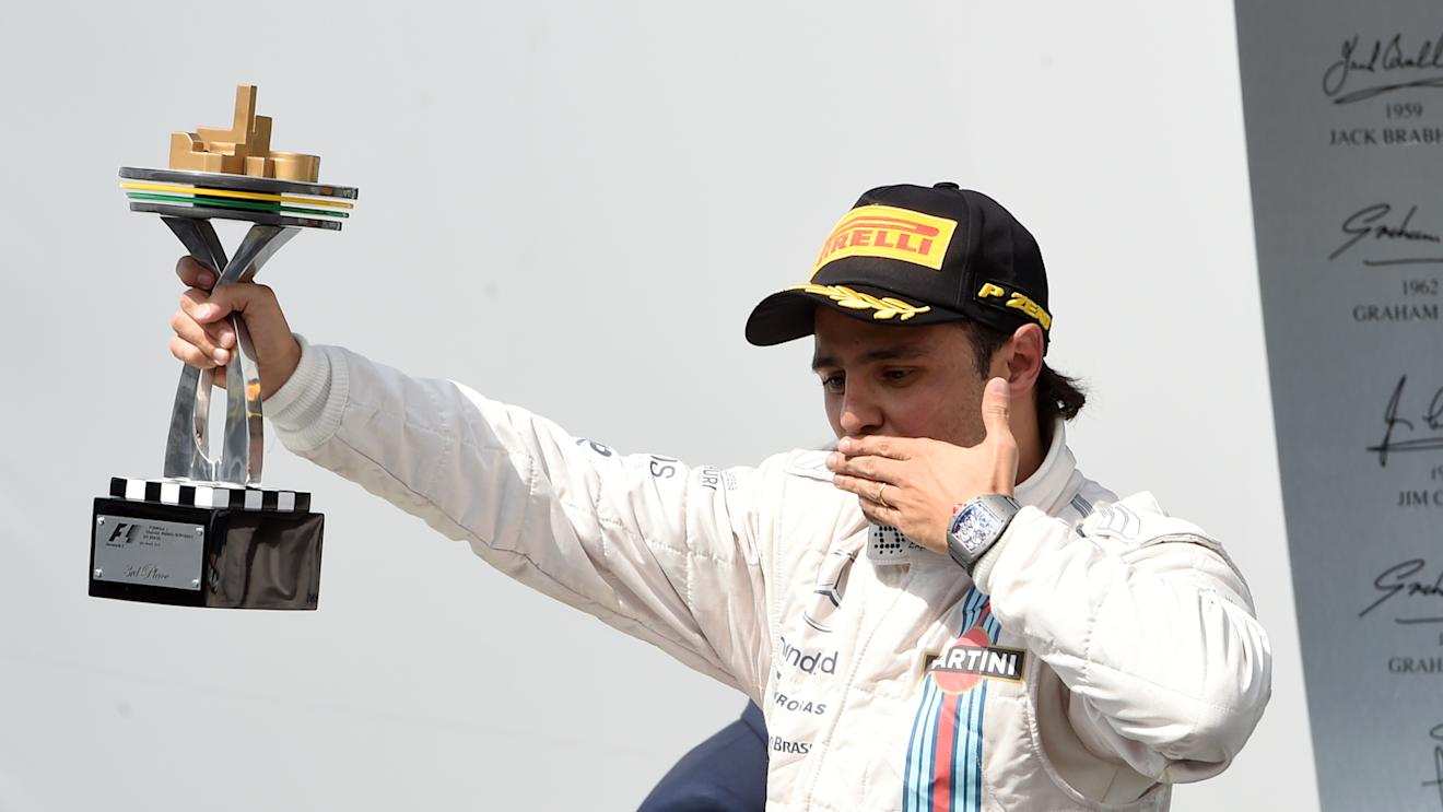 Felipe Massa (BRA) Williams celebrates on the podium with the trophy.
Formula One World Championship, Rd18, Brazilian Grand Prix, Race, Sao Paulo, Brazil, Sunday 9 November 2014.