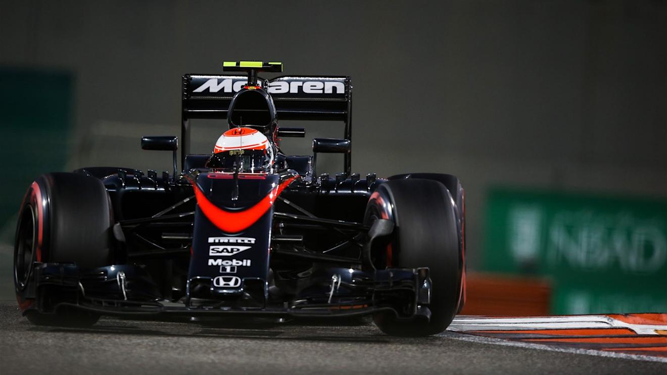 Jenson Button (GBR) McLaren MP4-30 at Formula One World Championship, Rd19, Abu Dhabi Grand Prix, Practice, Yas Marina Circuit, Abu Dhabi, UAE, Friday 27 November 2015. © Sutton Motorsport Images