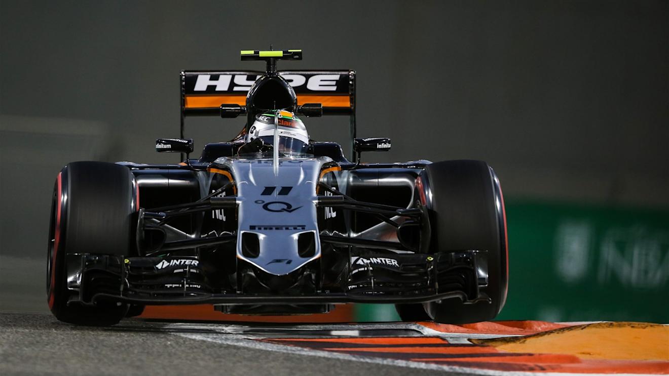 Sergio Perez (MEX) Force India VJM08 at Formula One World Championship, Rd19, Abu Dhabi Grand Prix, Practice, Yas Marina Circuit, Abu Dhabi, UAE, Friday 27 November 2015. © Sutton Motorsport Images