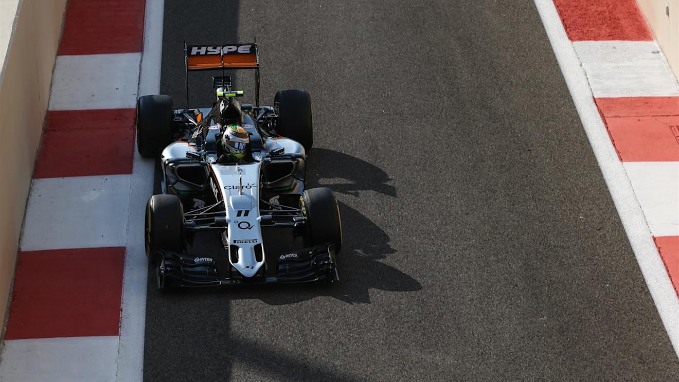 Sergio Perez (MEX) Force India VJM08 at Formula One World Championship, Rd19, Abu Dhabi Grand Prix, Qualifying, Yas Marina Circuit, Abu Dhabi, UAE, Saturday 28 November 2015. © Sutton Motorsport Images