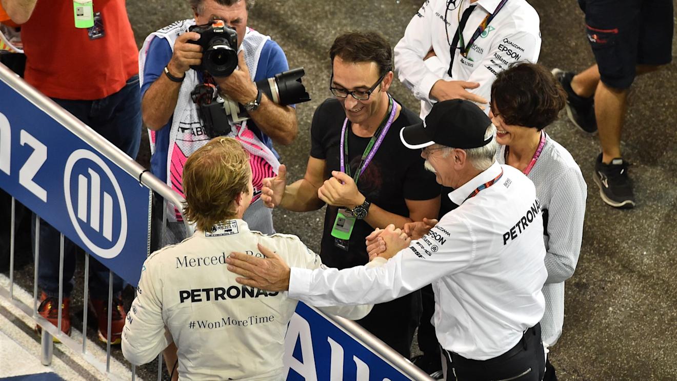 Pole sitter Nico Rosberg (GER) Mercedes AMG F1 in parc ferme at Formula One World Championship, Rd19, Abu Dhabi Grand Prix, Qualifying, Yas Marina Circuit, Abu Dhabi, UAE, Saturday 28 November 2015. © Sutton Motorsport Images