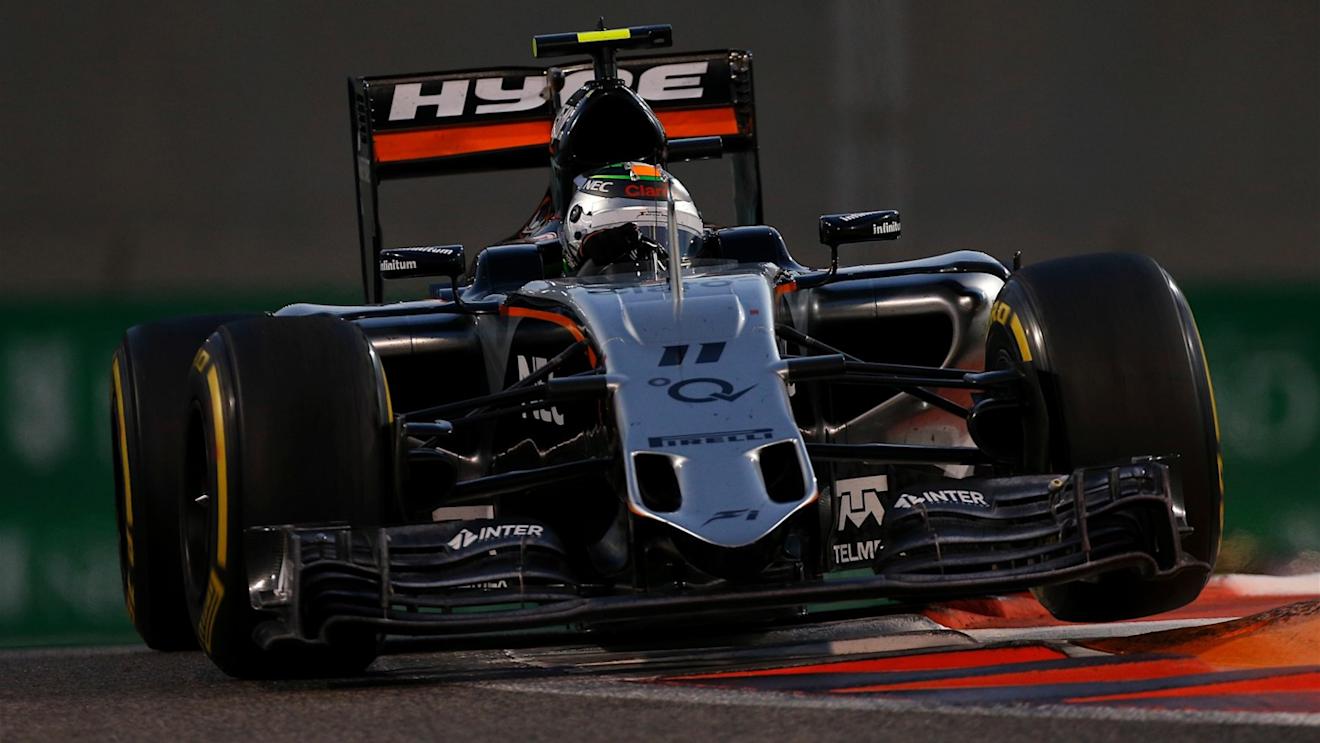 Sergio Perez (MEX) Force India VJM08 at Formula One World Championship, Rd19, Abu Dhabi Grand Prix, Race, Yas Marina Circuit, Abu Dhabi, UAE, Sunday 29 November 2015. © Sutton Motorsport Images