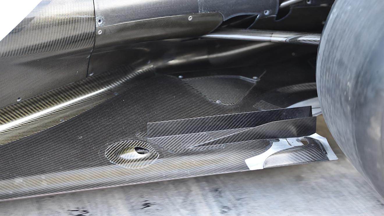 Mercedes AMG F1 W06 rear floor detail at Formula One World Championship, Rd19, Abu Dhabi Grand Prix, Preparations, Yas Marina Circuit, Abu Dhabi, UAE, Thursday 26 November 2015. © Sutton Motorsport Images
