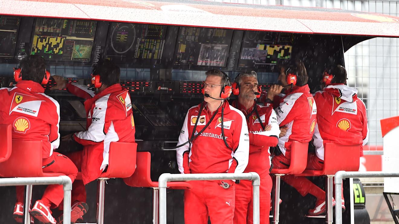 James Allison (GBR) Ferrari Chassis Technical Director and Maurizio Arrivabene (ITA) Ferrari Team Principal on the Ferrari pit wall gantry at Formula One World Championship, Rd8, Austrian Grand Prix, Qualifying, Spielberg, Austria, Saturday 20 June 2015. © Sutton Motorsport Images