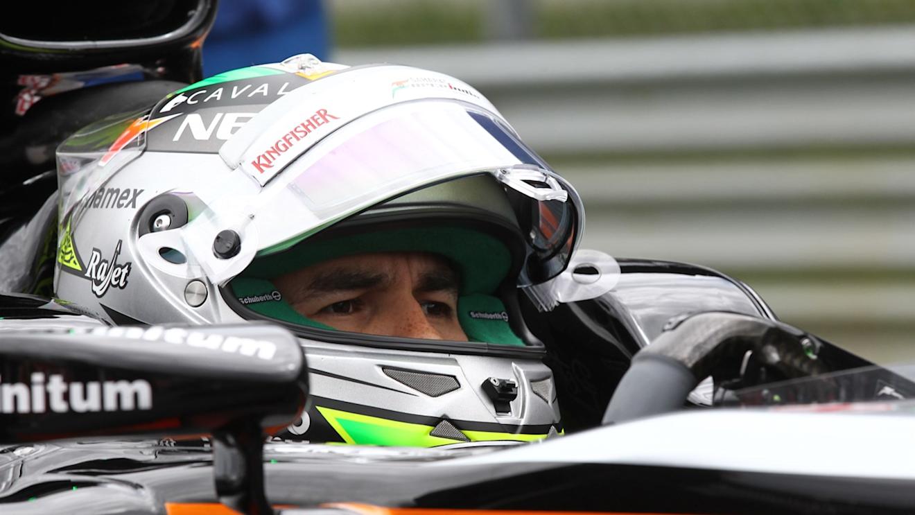 Sergio Perez (MEX) Force India VJM08 on the grid at Formula One World Championship, Rd8, Austrian Grand Prix, Race, Spielberg, Austria, Sunday 21 June 2015. © Sutton Motorsport Images