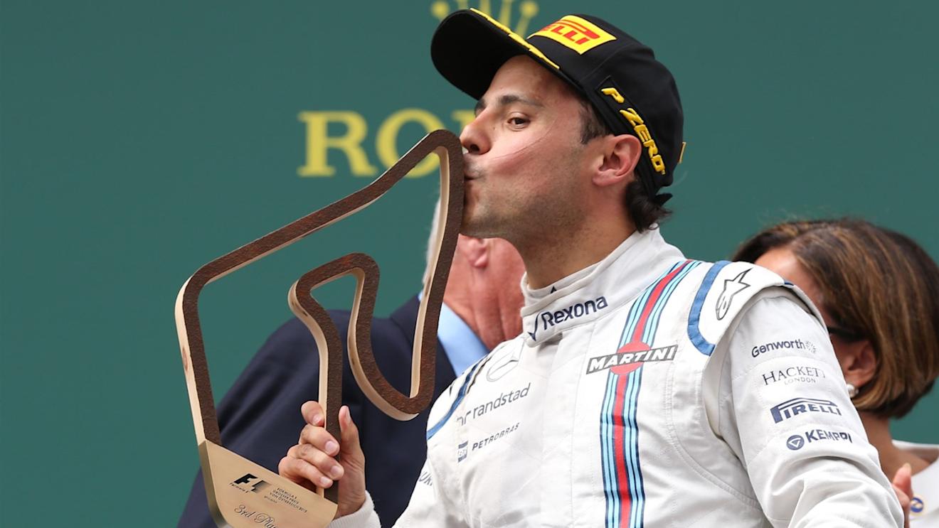 Felipe Massa (BRA) Williams celebrates with the trophy on the podium at Formula One World Championship, Rd8, Austrian Grand Prix, Race, Spielberg, Austria, Sunday 21 June 2015. © Sutton Motorsport Images