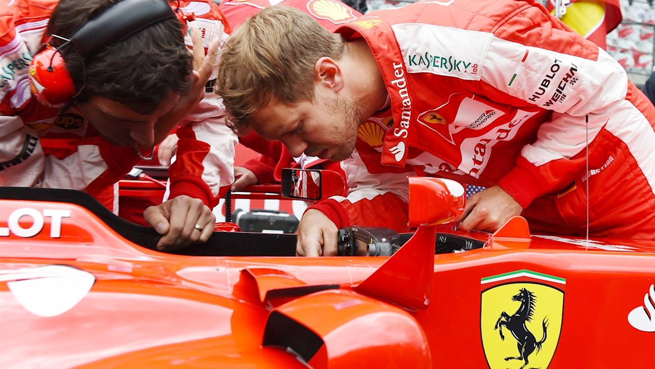 Sebastian Vettel (GER) Ferrari SF15-T on the grid at Formula One World Championship, Rd8, Austrian Grand Prix, Race, Spielberg, Austria, Sunday 21 June 2015. © Sutton Motorsport Images